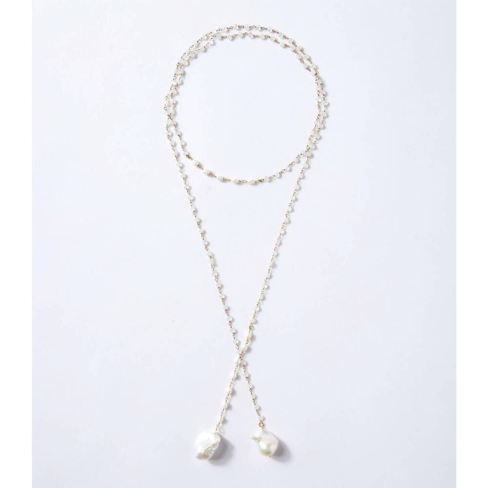 NEW NATIVE GEM women's moonstone necklace in mother of pearl